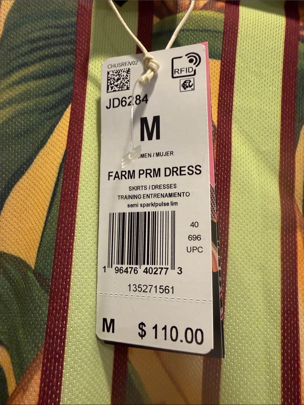 FARM Rio WOMEN’S M Tropical Stripe Polo Dress Yellow, Green, Black NWT - Picture 2 of 8